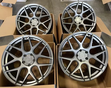 20" Aodhan AFF2 Wheels 20x9 +30 / 20x10.5 +35 5x120 Grey Staggered Rims Set 4