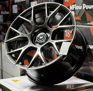 4 Pcs 19x8.5 +35 5x114.3 MFlow MFR1 Hyperblack Wheels 19" Rims Set