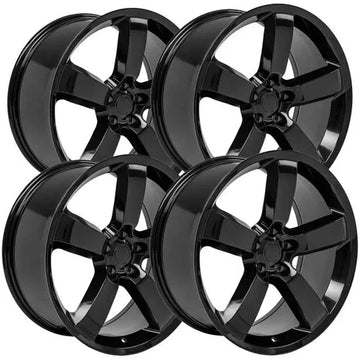 (Set of 4) OE Wheels DG04 20x9 5x115 +20mm Gloss Black Wheels Rims 20" Inch