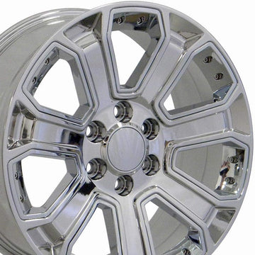 (Set of 4) OE Wheels CV93B 22x9 6x5.5" +24mm Chrome Wheels Rims 22" Inch