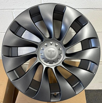 4 PCS 20" WHEELS FOR TESLA MODEL Y 20x9 5x114.3 +34 SATIN GUNMETAL RIMS SET