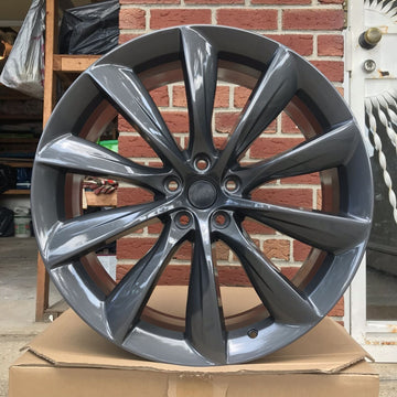 22" WHEELS FOR TESLA MODEL S X 22x9 5x120 +35 OE GUNMETAL GREY RIMS SET 4