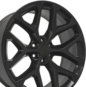 OE Wheels LLC 24 inch Rim Fits Chevy Silverado Snowflake Wheel CV98B 24x10 Satin Wheel Hollander 5668, Set of 4