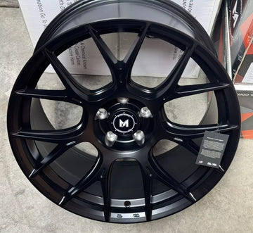 4 Pcs 19x8.5 +35 5x112 MFlow MFR1 Matte Black Wheels 19" Rims Set 4