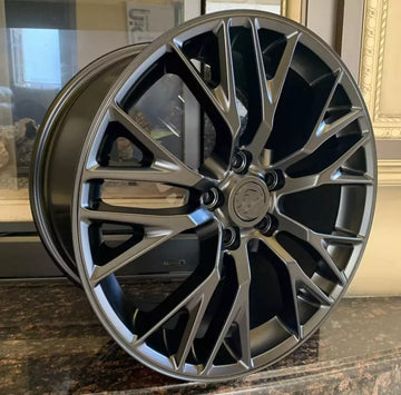 19x8.5 / 20x10 Satin Black Wheels For Corvette C6 C7 5X120.7 Staggered Rims Set