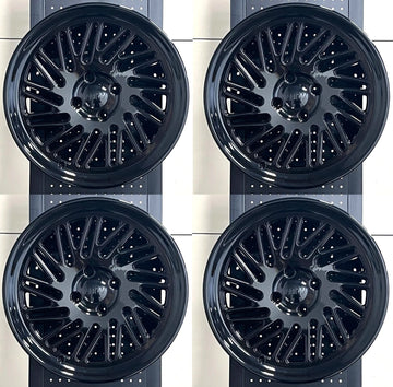 16" Gloss Black Wheels JDM LC Style 16x7 4x100 +30 CB67.1 Rims Set 4