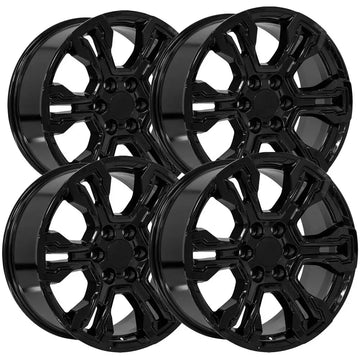 (Set of 4) OE Wheels CV65 20x9 6x5.5" +26mm Gloss Black Wheels Rims 20" Inch