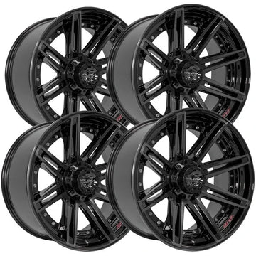 (Set of 4) 4Play Gen2 4P08 20x10 6x135/6x5.5" -18mm Black/Tint Wheels Rims