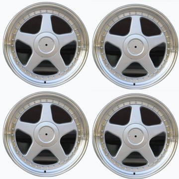 18" Wheels 18x8 +35 5x100/5x114.3 CB73.1 Silver Machined Lip JDM Style Rims Set