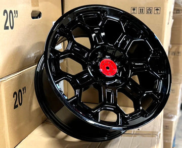Set of 4 Rims 20x9 Gloss Black Wheels Fit Toyota Tundra 20" 5x150 ET12 CB110.1