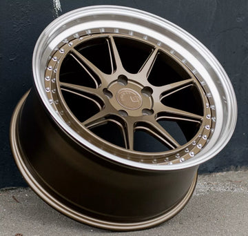 4 PCS 19x9.5 +22 5x114.3 Aodhan DSX Wheels Bronze Machined Lip 19" Rims Set 4