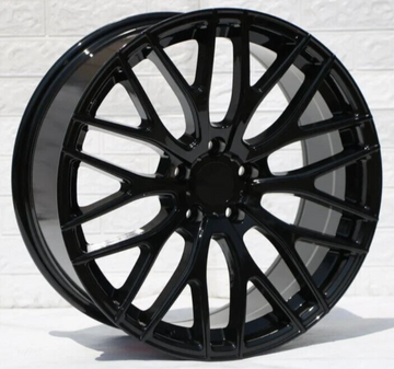 19" WHEELS 19x9.5 +35 5x114.3 73.1 GLOSS BLACK W008 TUNER RIMS SET 4