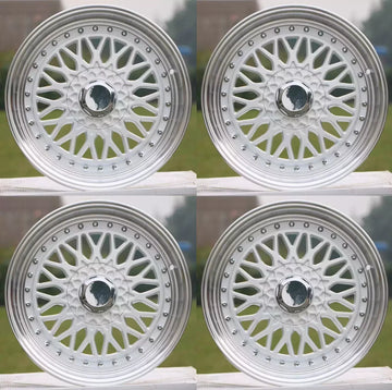 16" Wheels RS Style 16x7.5 4x114.3 / 4x100 +15 CB73.1 White Rims Set 4