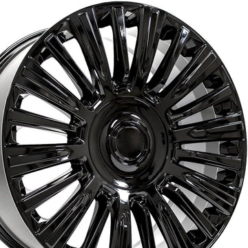 OE Wheels LLC 24 inch Fits Escalade Silverado Sierra Tahoe Yukon CA92 Gloss Black Wheel, Set of 4