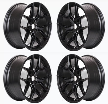 (4 PCS) 19" Tuner Wheels 19x8.5 5x114.3 ET35 73.1 Satin Black Rims Set 4