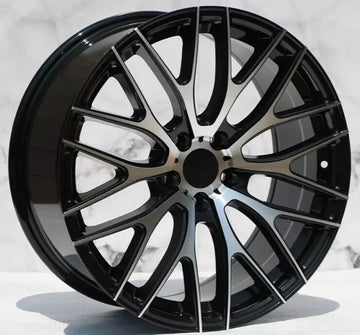 19" Wheels 19x9.5 +35 5x114.3 73.1 W008 Black Machined Tuner Rims SET 4