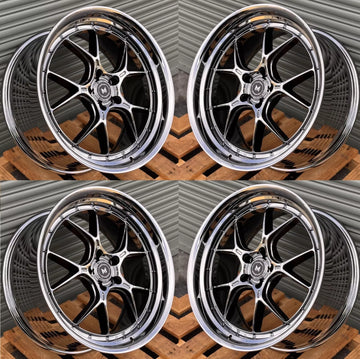 18x9.5 MFlow MFL1 Wheels PVD Chrome 18" 5x100 +35 73.1 Fit GR86 BRZ Impreza Rims