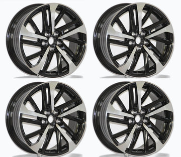 18" Wheels For Toyota Corolla Matrix 18x8 +40 5X100 Black Machined Rims Set 4