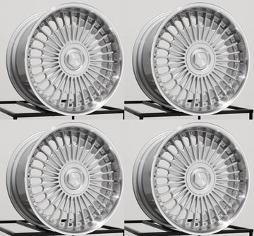 19x8.5 MRR VP4 Wheels Silver Machined Face 5x120 +35 Rims 19" Set 4