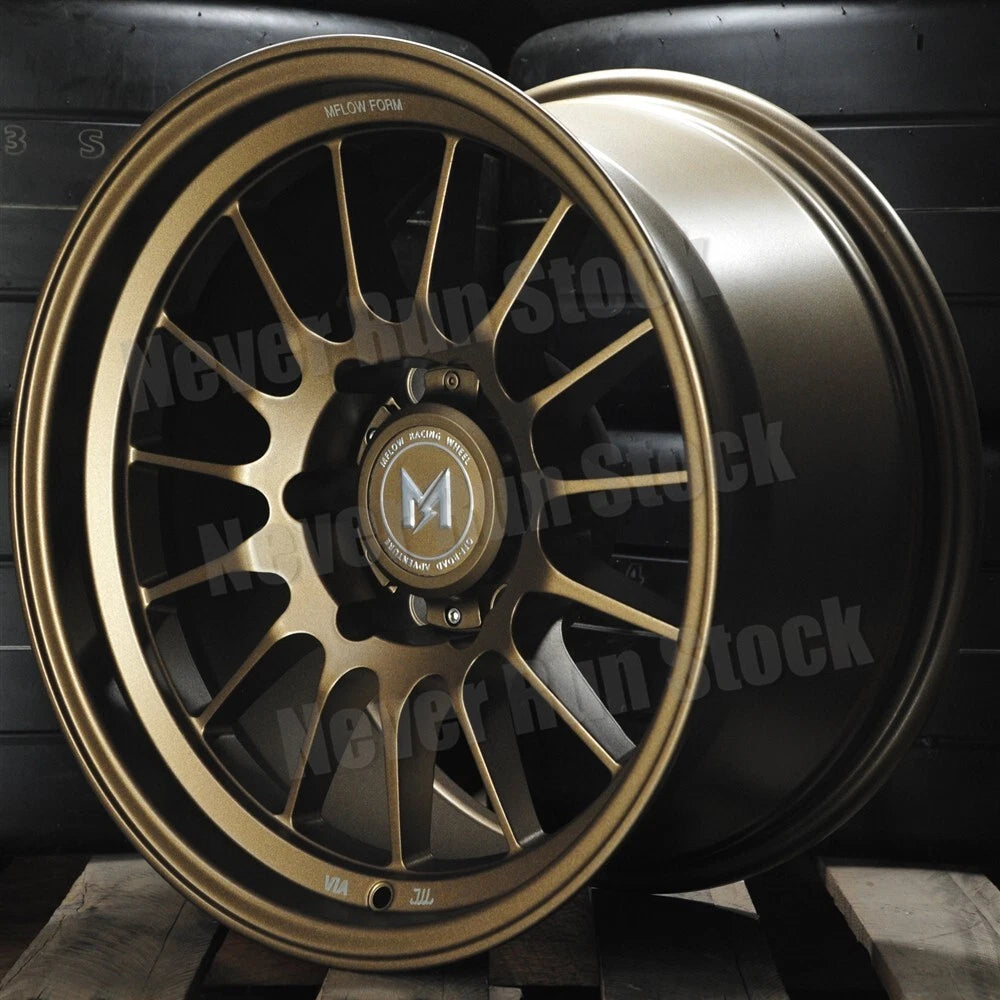 Mflow MF04 6x135 17x9 -12 offset matte bronze 15 spokes truck 4 wheels ...