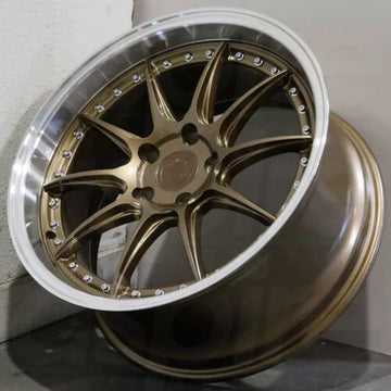 19x9.5 AodHan DS07 Wheels 5x114.3 +30 Bronze Machined Rims 19" Set 4