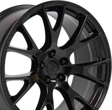 OE Wheels LLC 20 inch Rim Fits Dodge Challenger Hellcat Wheel DG15 20x10 Black Wheel Hollander 2528, Set of 4