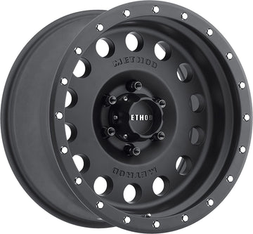 Method Race Wheels 307 Hole Matte Black 17x8.5" 5x5", 0mm offset 4.75" Backspace, Set of 4