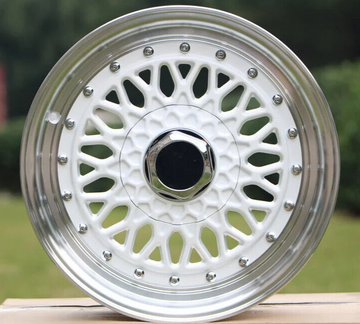 15" Wheels RS Style 15x7 4x100 / 4x114.3 +20 White Machine Lip Rims SET 4
