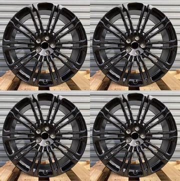 22x9.5 Wheels For Range Rover Evoque Velar 5x108 Gloss Black 22" New Rims Set 4