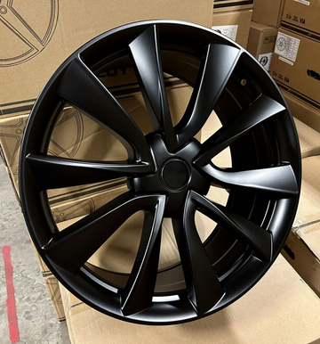 20" WHEELS FIT TESLA MODEL 3 AND Y 20x8.5 5x114.3 +35 SATIN BLACK RIMS SET 4