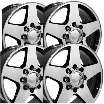 (Set of 4) OE Wheels CV91A 20x8.5 8x6.5" +12mm Black/Machined Wheels Rims