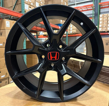 SET (4) 17" TYPE R STYLE BLACK WHEELS FITS HONDA ACCORD CIVIC SPORT RIMS 5x114.3