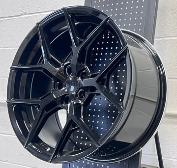 22" GLOSS BLACK WHEELS 22x9.5 5X112 +32 RIMS SET 4 IPW 1500 STYLE