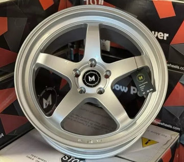 4 Pcs 19x8.5 +35 5x114.3 MFlow MFR3 Hypersilver Wheels 19" Rims Set CB 73.1