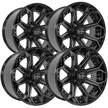 (Set of 4) 4Play Gen2 4P80R 20x9 5x5"/5x5.5" +0mm Black/Tint Wheels Rims