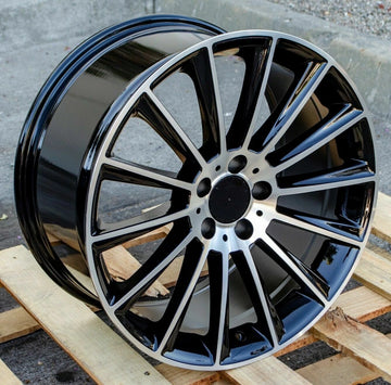 4PCS 18X8 5X112 BLACK MACINED 18" WHEELS FITS MERCEDES BENZ CLA GLB GLC GLE GLK