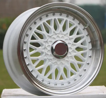 20" Wheels 20x8.5 +35 5x120/5x114.3 White Machined Lip RS Style W883 Rims Set 4