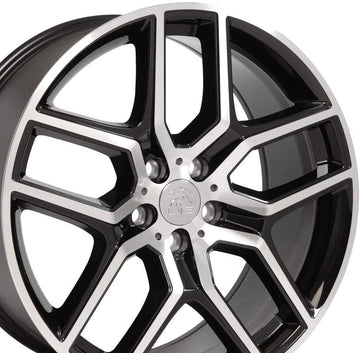 OE Wheels LLC 20 inch Rim Fits Ford Explorer Wheel FR73 20x9 Black Mach'd Wheel Hollander 10061, Set of 4