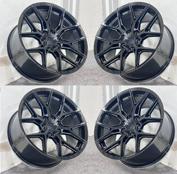 22" IPW 1509 GLOSS BLACK WHEELS 22x9.5 RIMS FITS CADILLAC ESCALADE 6X139.7 6X5.5