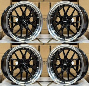 4 Pcs 19x8.5 +35 5x120 MFlow MFL2 Matte Black Wheels 19" Rims Set 4