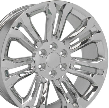 OE Wheels LLC 22 inch Rim Fits Chevy Silverado Wheel CV43 22x9 Chrome Wheel Hollander 5666, Set of 4