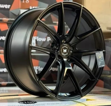 4 Pcs 19x9.5 +35 5x112 MFlow MFR2 Matte Black Wheels 19" Rims Set