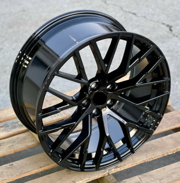 22" R8 STYLE WHEELS Fit AUDI A6 A7 SQ5 Q5 Q7 Q8 SQ8 22x9.5 5x112 Gloss Black Set
