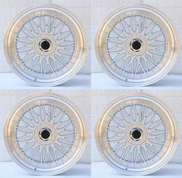 22" EURO RS STYLE SILVER STAGGERED WHEELS RIMS 22X9/22X10.5 5X112/5X114.3 SET 4