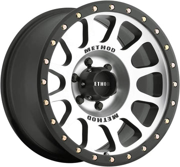 Method Race Wheels MR305 NV MACHINED-Matte Black Lip Wheel with Aluminum (17 x 8.5 inches /6 x 120 mm, 25 mm Offset) Set of 4