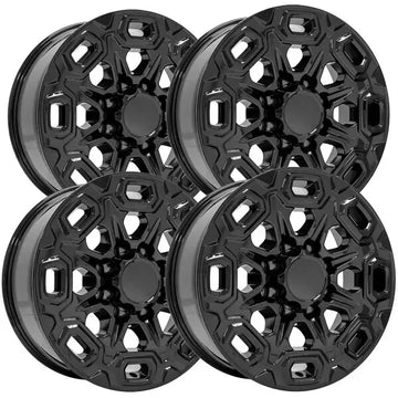 (Set of 4) OE Wheels CV64B 20x8.5 8x180 +47mm Black Wheels Rims 20" Inch