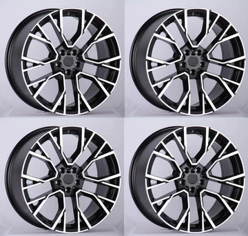 22" GLOSS BLACK STAGGERED 22x9.5/22x10.5 WHEELS FOR BMW X5 E70 F15 X6 E71 5X120