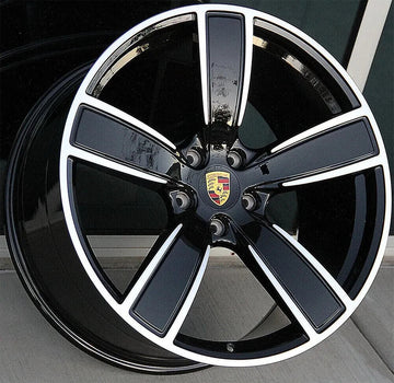 (4)SET 22" 22x10 5x130 BLACK MACHINED WHEELS FIT PORSCHE CAYENNE SPORT GTS TURBO
