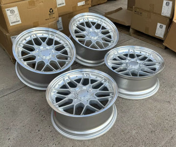 18" Wheels 18x8 / 18x9 +30 5x120 5x114.3 Staggered 73.1 RSII Style Rims Set 4