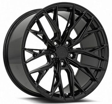 18x8.5 MRR GF5 Wheels Gloss Black 18" 5x112 +25 Ground Force Rims Set 4